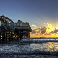 Buy canvas prints of Cocoa Beach Pier at Sunrise by Robert Pettitt