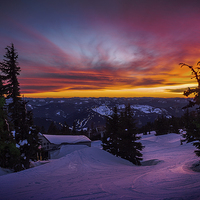 Buy canvas prints of Sunset at Mt Hood by Robert Pettitt