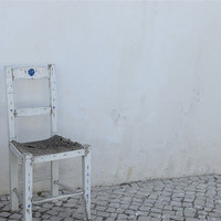 Buy canvas prints of White Chair by Rebecca Briggs