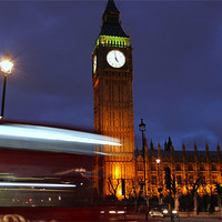 Buy canvas prints of Big Ben long exposure at night. by Rebecca Briggs