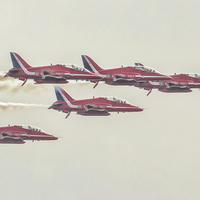 Buy canvas prints of Red Arrows Flyby by Fraser Hetherington