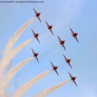 Buy canvas prints of Red Arrows - Evening Flight by Pat Speirs