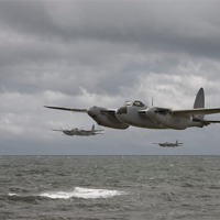 Buy canvas prints of DH Mosquito - Low Level Strike by Pat Speirs