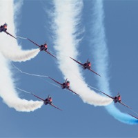 Buy canvas prints of Red Arrows - Formation Display by Pat Speirs