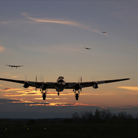 Buy canvas prints of Avro Lancaster - Dawn Return by Pat Speirs