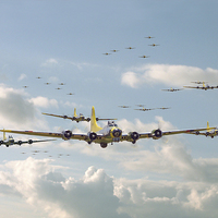 Buy canvas prints of B17 - Mighty 8th En-route by Pat Speirs