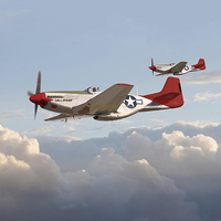 Buy canvas prints of P51 Mustang - Red Tails by Pat Speirs