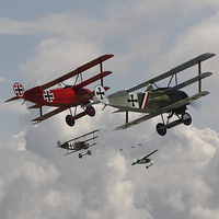 Buy canvas prints of Fokker Squadron - 'Contact'  by Pat Speirs