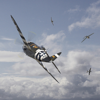 Buy canvas prints of P47- FW190 - Carousel  by Pat Speirs