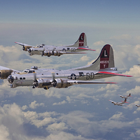 Buy canvas prints of B17 - 381st Bomb Group en-route by Pat Speirs