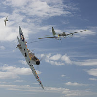 Buy canvas prints of  Spitfire Combat - 1940 Summer by Pat Speirs