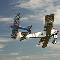 Buy canvas prints of  Fighting Colours - Fokker D.Vll and Nieuport 17 by Pat Speirs