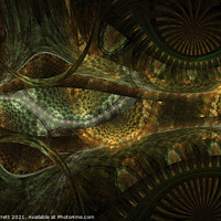 Buy canvas prints of Fractal Copper Verdigris by Ann Garrett