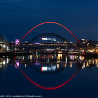 Buy canvas prints of Gateshead Millennium Bridge, Newcastle Quayside at by Ann Garrett