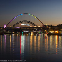 Buy canvas prints of Gateshead Millennium Bridge, Newcastle Quayside by Ann Garrett