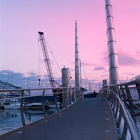 Buy canvas prints of The Millennium Bridge, Torquay by Ann Garrett