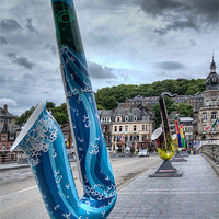 Buy canvas prints of Saxophone Bridge, Dinant, Belgium by Ann Garrett
