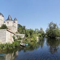 Buy canvas prints of Verteuil-sur-Charente, France Panorama by Ann Garrett