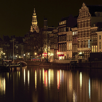 Buy canvas prints of Amsterdam at Night by Ann Garrett