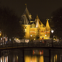 Buy canvas prints of The Waag at Night  Amsterdam by Ann Garrett