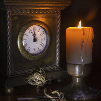 Buy canvas prints of Clock, Candle and Old Keys by Ann Garrett