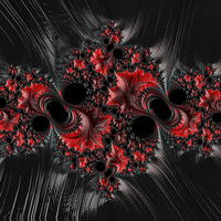 Buy canvas prints of Red on Black - A Fractal Abstract by Ann Garrett