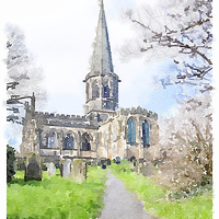 Buy canvas prints of All Saints Church Bakewell by Ann Garrett