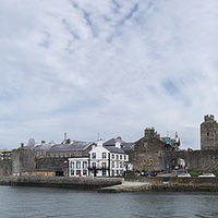 Buy canvas prints of Caernarfon Castle Panorama - 2 by Ann Garrett