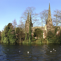 Buy canvas prints of Lichfield Cathedral Panorama by Ann Garrett