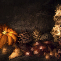 Buy canvas prints of Halloween Still Life - 2 - Digital Painting by Ann Garrett