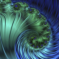 Buy canvas prints of The Blues A Fractal Abstract by Ann Garrett