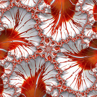 Buy canvas prints of Red and White Fractal Abstract by Ann Garrett