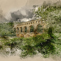 Buy canvas prints of Pont du Gard France by Ann Garrett