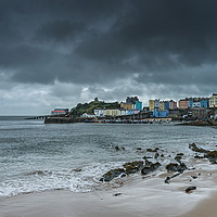 Buy canvas prints of Storm Clouds over Tenby by Ann Garrett