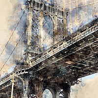 Buy canvas prints of Brooklyn Bridge by Ann Garrett