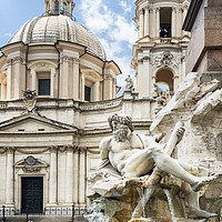 Buy canvas prints of Fountain of the Four Rivers Rome by Ann Garrett
