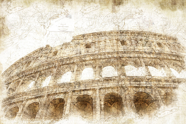 The Colosseum Rome - Digital Art Print by Ann Garrett