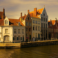 Buy canvas prints of Bruges Panorama by Ann Garrett
