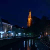 Buy canvas prints of Dijverr Canal Bruges by Ann Garrett