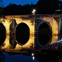 Buy canvas prints of Elvet Bridge at Night Durham by Ann Garrett