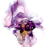 Buy canvas prints of Lilac Ink Abstract 4 by Ann Garrett