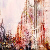 Buy canvas prints of Pink City Lights by Ann Garrett