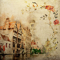 Buy canvas prints of Vintage Bruges by Ann Garrett