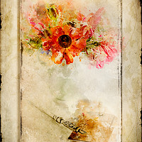 Buy canvas prints of Flowers and Pen by Ann Garrett