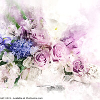 Buy canvas prints of Lilac Rose Posy by Ann Garrett