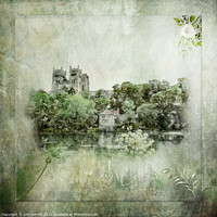 Buy canvas prints of Durham Cathedral Textured Watercolour by Ann Garrett