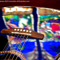 Buy canvas prints of STAINED GLASS GUITAR by David Atkinson