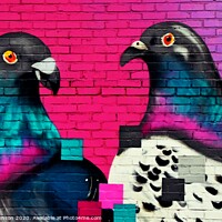 Buy canvas prints of Pigeon art by David Atkinson