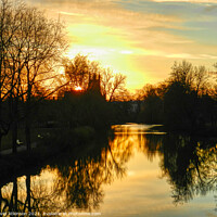 Buy canvas prints of Sunset on the River Leam by David Atkinson