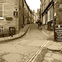 Buy canvas prints of Robin hoods Bay North Yorkshire by angela morris